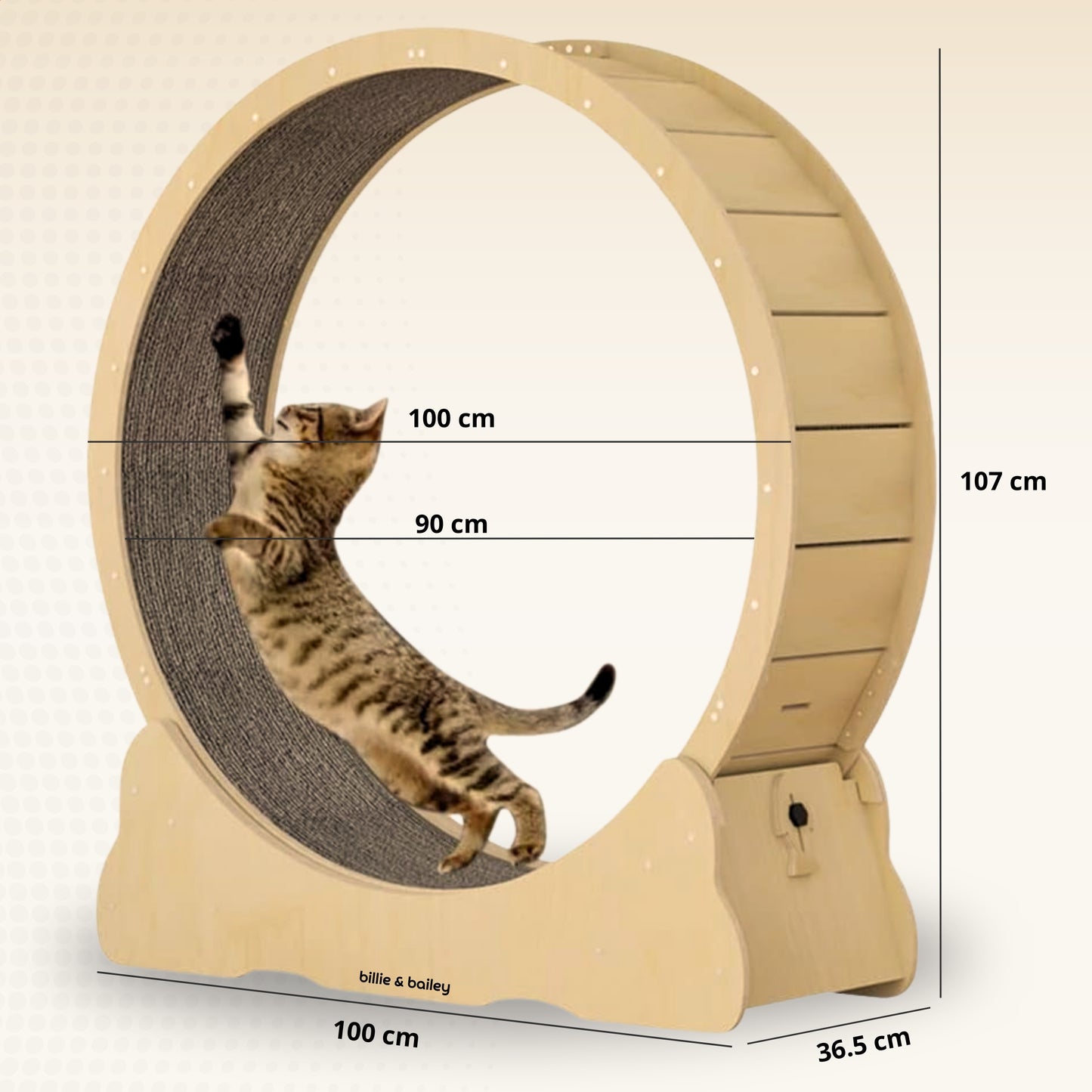 Kattenwiel - Loopwiel voor katten - Houtkleur