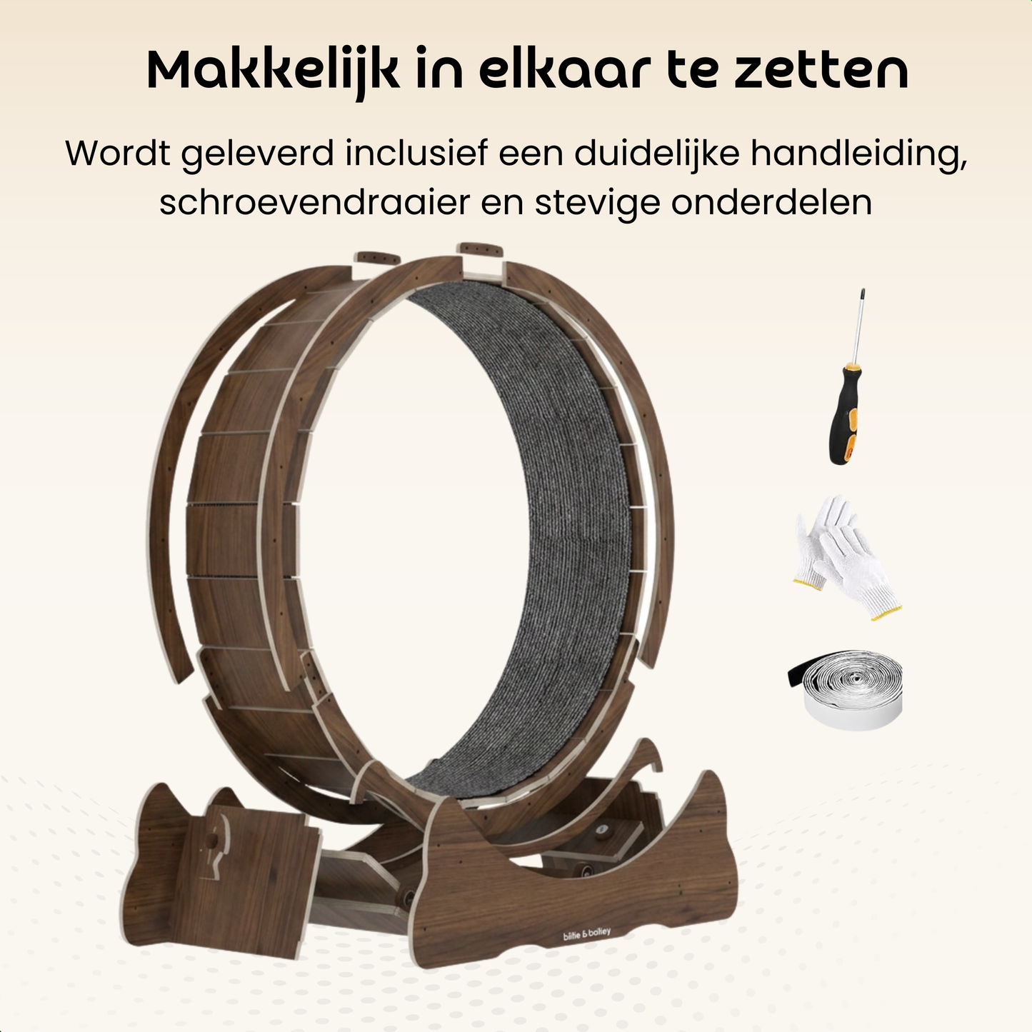 Cat Wheel - Running Wheel for Cats - Walnut